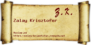 Zalay Krisztofer névjegykártya